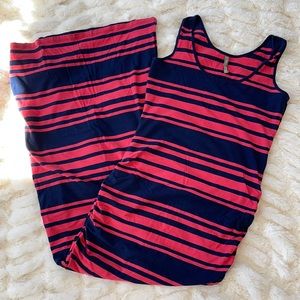 Hanna Andersson Pink and Navy Striped Dress